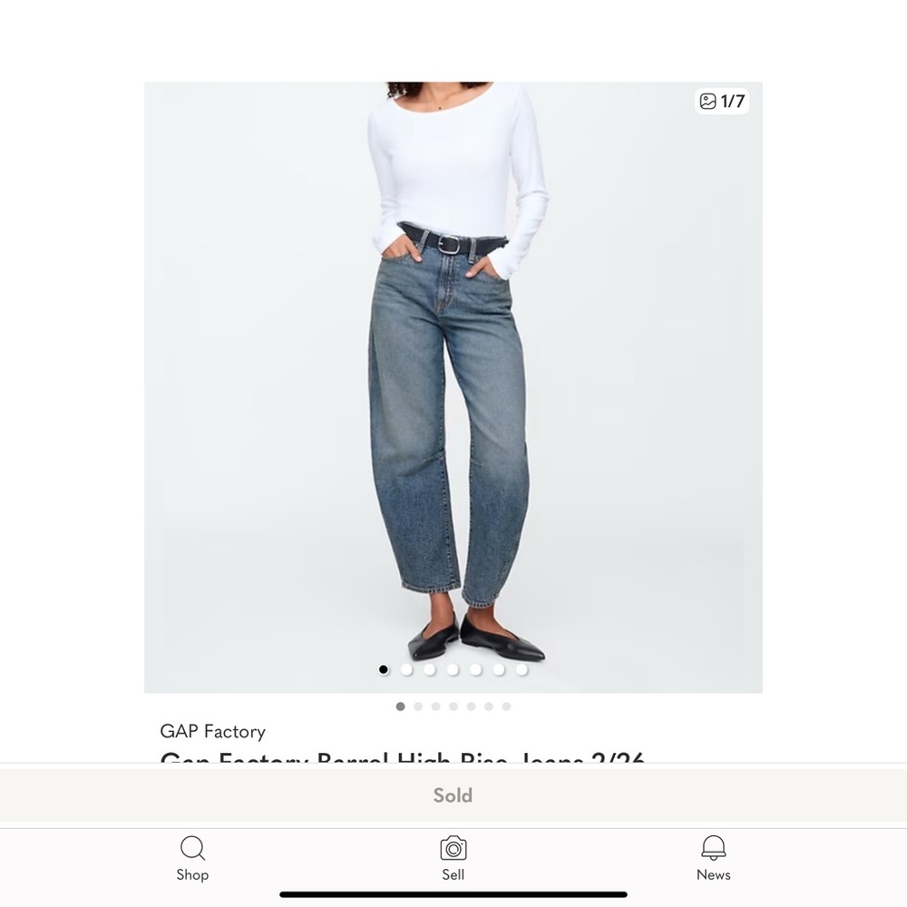 GAP Factory Women's High-Rise Barrel Jeans in Washed Blue